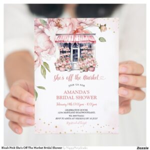 Blush Pink She's Off The Market Bridal Shower Invitation