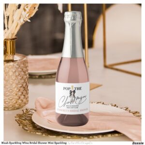 Blush Sparkling Wine Bridal Shower Mini Sparkling Sparkling Wine Label