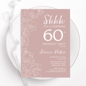 Blush Surprise 60th Birthday Invitation