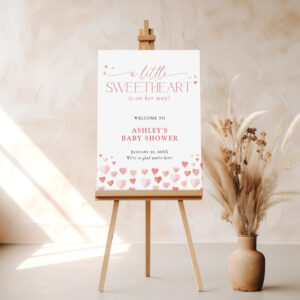 Boho Baby Shower Welcome Sign, A Little Sweetheart Foam Board