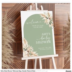 Boho Baby Shower Welcome Sign, Gender Neutral Baby Foam Board
