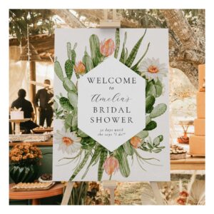 Boho Cactus Bridal Shower Welcome Sign