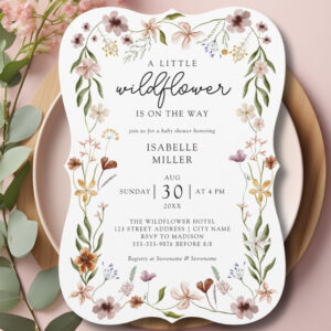 Boho Chic Wildflower Baby Shower Invitation