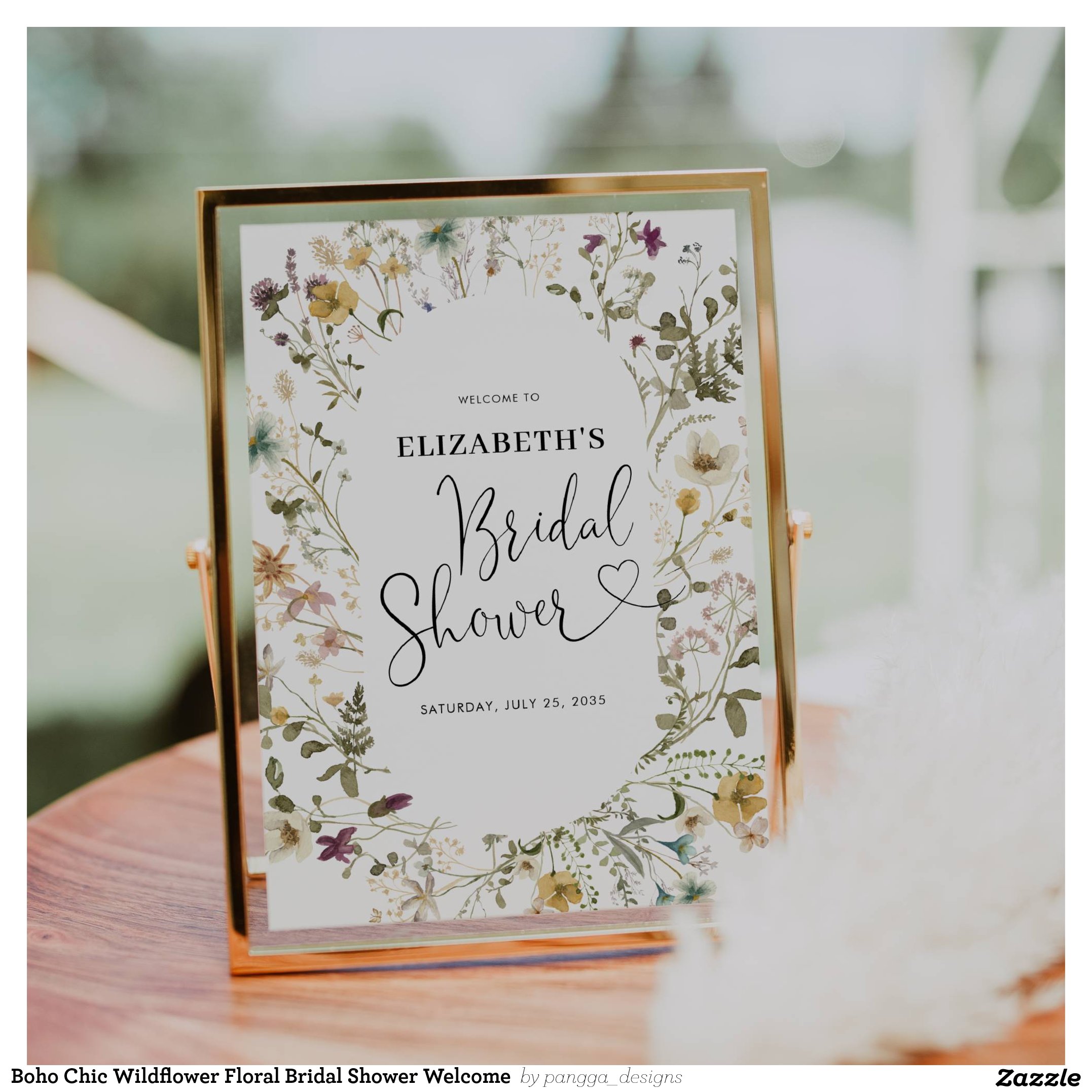 Boho Chic Wildflower Floral Bridal Shower Welcome Poster