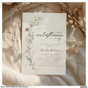 Boho Little Wildflower Baby Shower Invitation