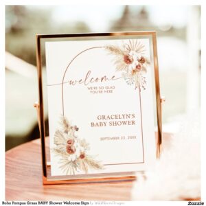 Boho Pampas Grass BABY Shower Welcome Sign