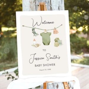 Boho Rustic Baby Shower Boy Neutral Welcome Poster