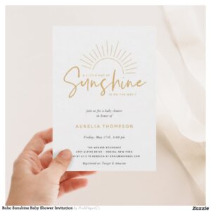 Boho Sunshine Baby Shower Invitation
