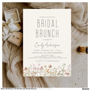 Boho Wildflower Bridal Brunch Bridal Shower Invitation