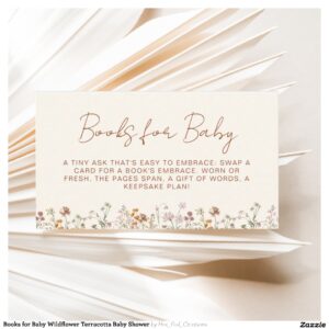 Books for Baby Wildflower Terracotta Baby Shower Enclosure Card