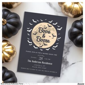 Boos & Booze Halloween Party Invitation