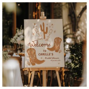 Boots and Bubbly Bridal Shower Welcome Sign