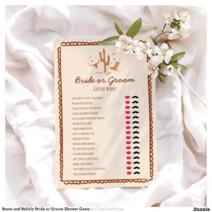 Boots and Bubbly Bride or Groom Shower Game