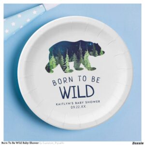 Born To Be Wild Baby Shower Paper Plates