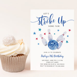 Bowling Boy Birthday Party Strike Up Some Fun Invitation