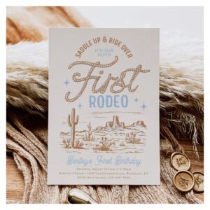 Boy's First Rodeo Birthday Invitation
