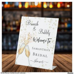 Bridal Shower bubbly brunch welcome Pedestal Sign