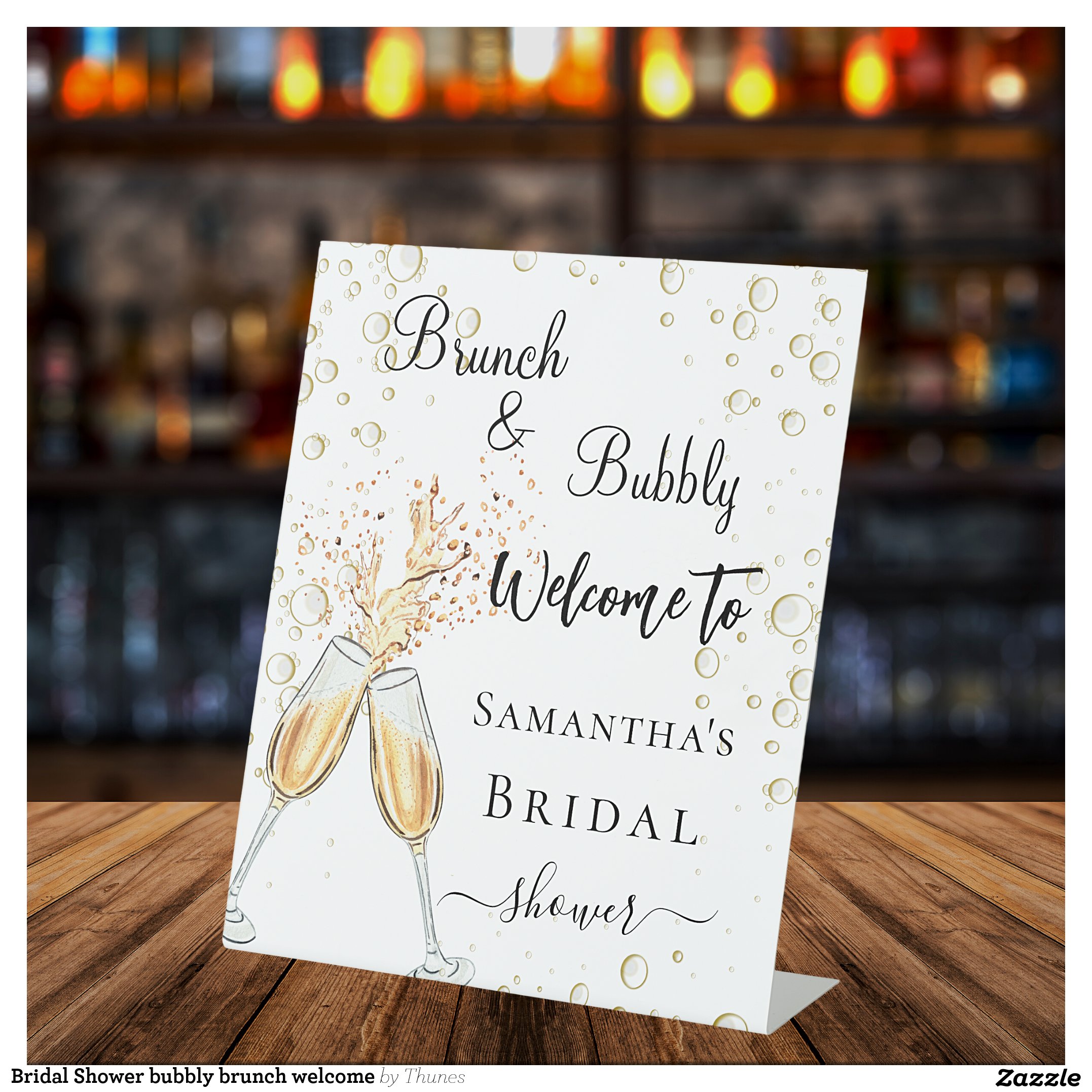 Bridal Shower bubbly brunch welcome Pedestal Sign