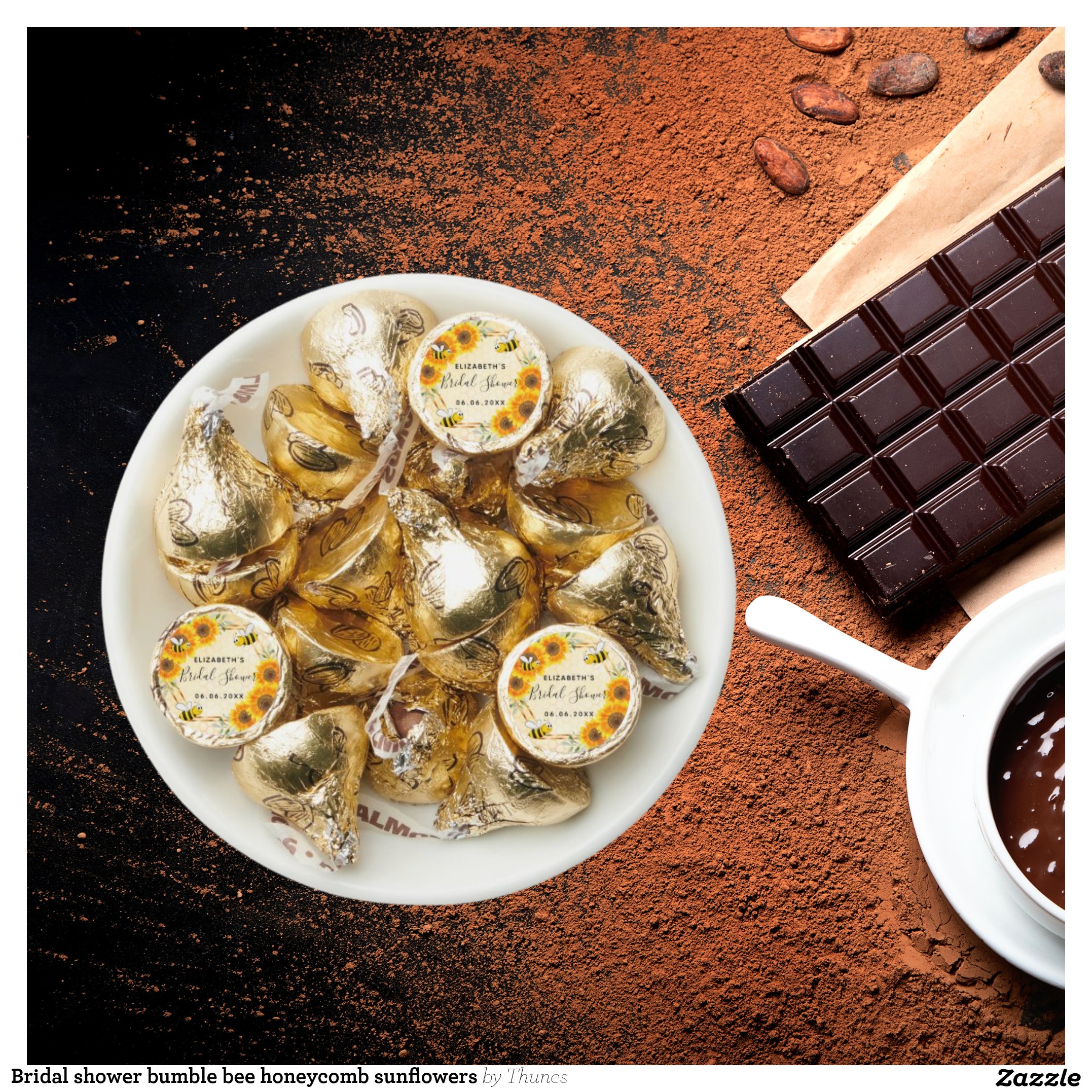 Bridal shower bumble bee honeycomb sunflowers hershey?'s kisses?