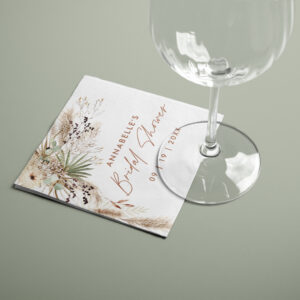 Bridal shower pampas grass modern boho elegant nap napkins