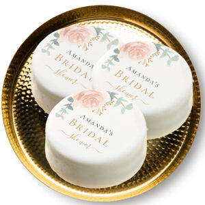 Bridal Shower rose gold floral eucalyptus greenery Chocolate Covered Oreo