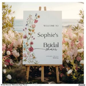 Bridal Shower Welcome Sign Floral