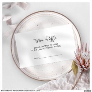Bridal Shower Wine Raffle Game Enclosure Card