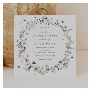 Bride to Bee Lavender Wildflower Bridal Shower Inv Invitation