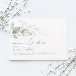 Bridesmaids Luncheon Dreamy Greenery Bridal Shower Invitation