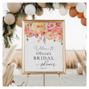 Bright Flowers and Citrus Bridal Shower Welcome Poster