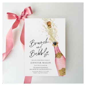 Brunch and Bubbly Champagne Bridal Shower Invitati Invitation