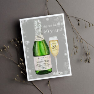 Bubbly Toast Any Year Anniversary Party Invitation