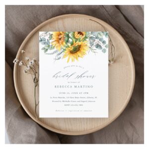 Budget Elegant Sunflower Bridal Shower Invitation