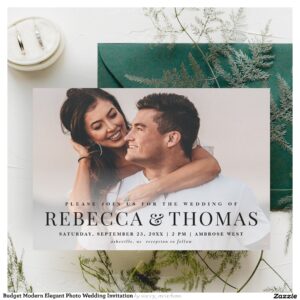 Budget Modern Elegant Photo Wedding Invitation