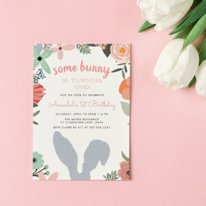 Bunny Garden Spring Birthday Party Invitation