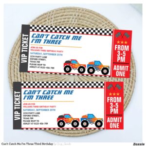 Can't Catch Me I'm Three Third Birthday Invitation