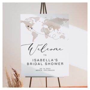 CARMEN Travel Themed Bridal Shower Welcome Sign