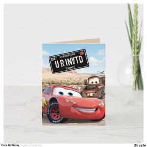 Cars Birthday Invitation