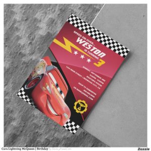 Cars Lightning McQueen Birthday Invitation