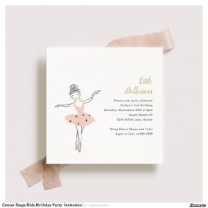 Center Stage Kids Birthday Party  Invitation