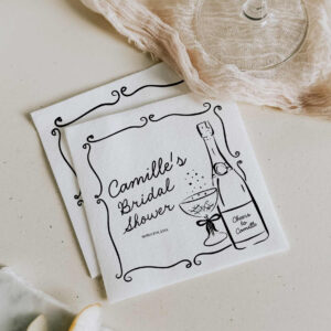 Champagne Bridal Shower Hand Drawn Napkins