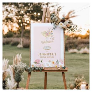 Champagne Floral Bridal Shower Welcome Sign