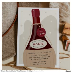 Chianti Classico Italian Wine Milestone Birthday Invitation