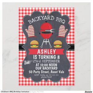 Children's BBQ Birthday Invitation