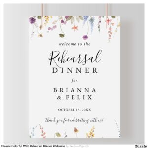 Classic Colorful Wild Rehearsal Dinner Welcome Poster