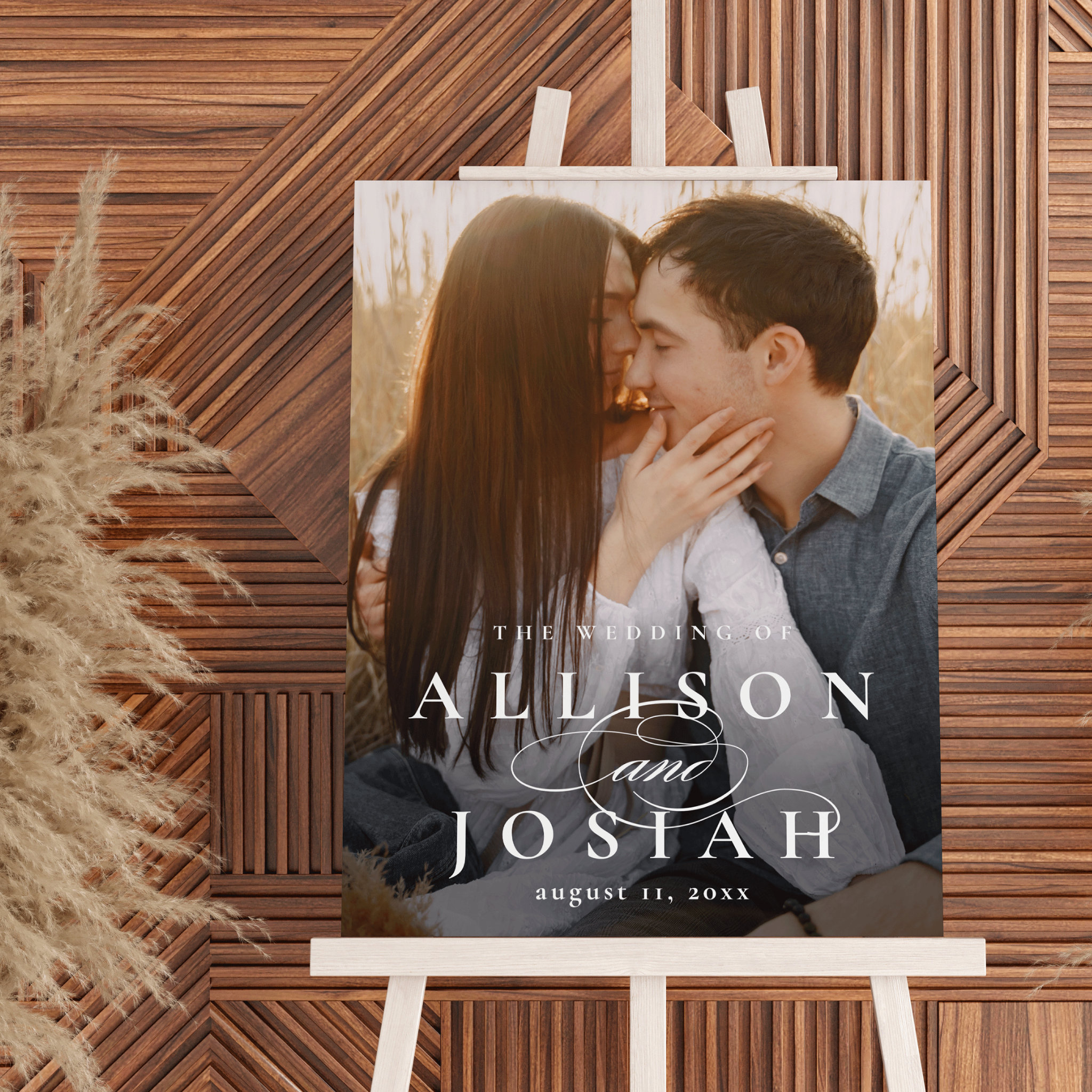 Classic Elegant Typography Photo Wedding Welcome Foam Board