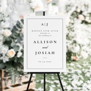 Classic Monogram Black and White Wedding Welcome Foam Board