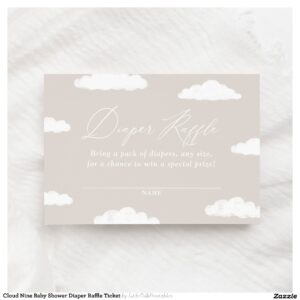 Cloud Nine Baby Shower Diaper Raffle Ticket Enclosure Card