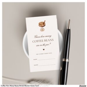 Coffee How Many Beans Bridal Shower Game Card