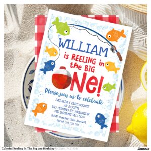 Colorful Reeling In The Big one Birthday Invitation